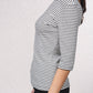 Maglione a righe aderente in cotone a costine