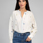 Camicia Sadèle in popeline con ricami multicolor