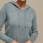 Felpa in maglia con cappuccio da donna