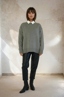 Maglione oversize tinta unita