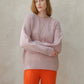 Maglione girocollo a coste da pescatore in misto cashmere