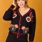 Cardigan Senda nero ricamato