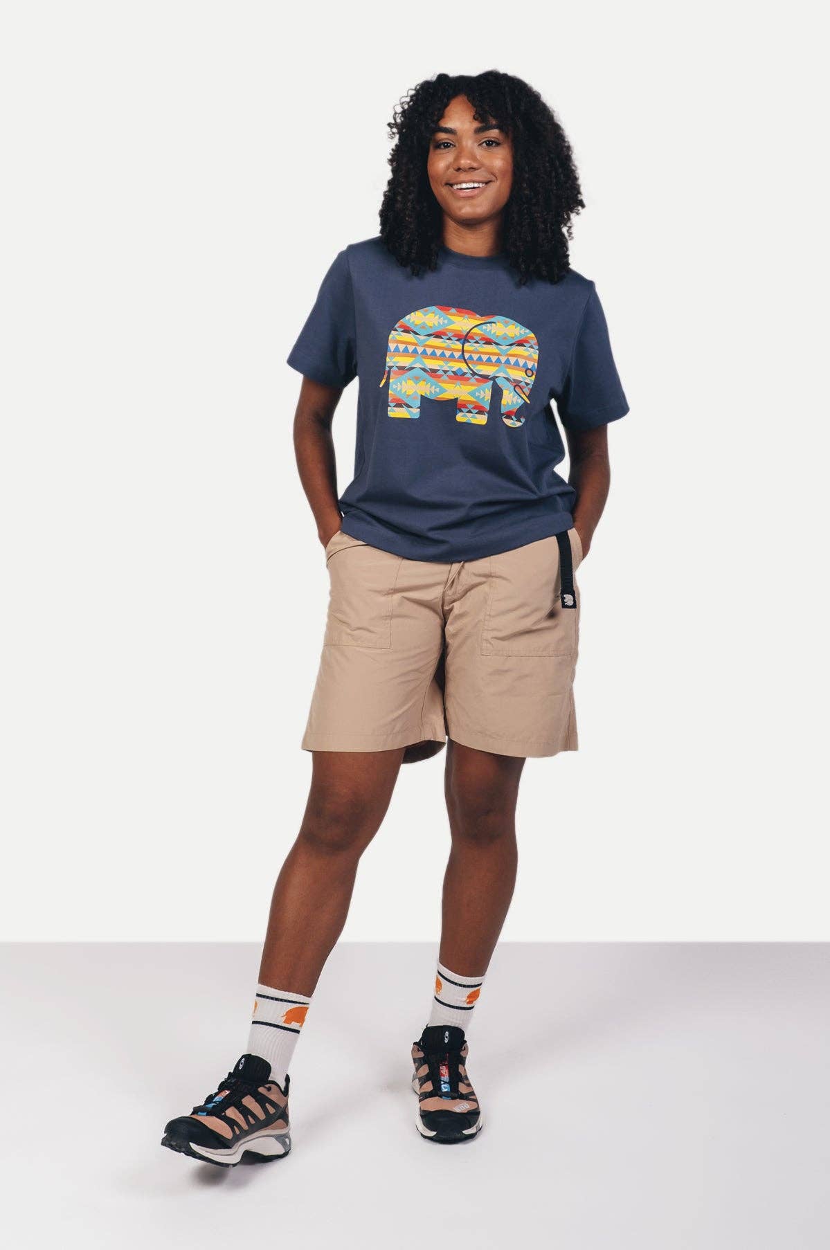 T-shirt donna Navajo in cotone biologico blu