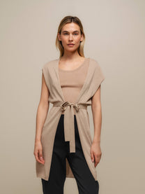 Gilet lungo in rete metallica con cintura