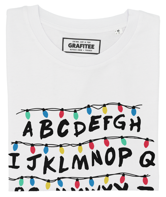 T-shirt unisex Alphabet Wall con grafica Stranger Things