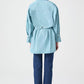 Camicia asimmetrica con cintura in misto cotone