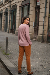Pantaloni in velluto a coste cammello