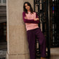 Maglia in lana bicolore rosa e viola