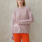 Maglione girocollo a coste da pescatore in misto cashmere