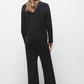 Pantaloni in maglia a coste a gamba dritta