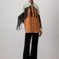 Camicia in raso color block con frange stile western