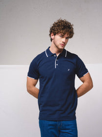 Polo in piqué di cotone con logo ricamato