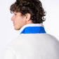 Giacca sherpa unisex con zip bicolore avorio e blu