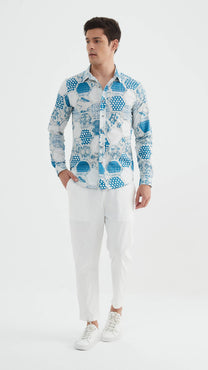 Camicia slim fit stampata premium