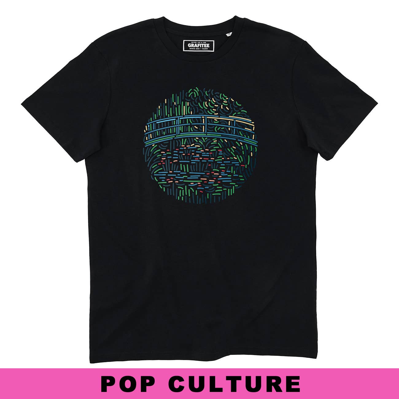 T-shirt artistica Ninfee con stampa ispirata a Monet