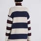 Maglione oversize a righe con collo alto