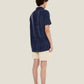 Camicia in spugna blu scuro a maniche corte
