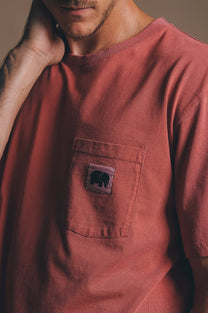 T-shirt tinta a pigmento Burning Sky con taschino