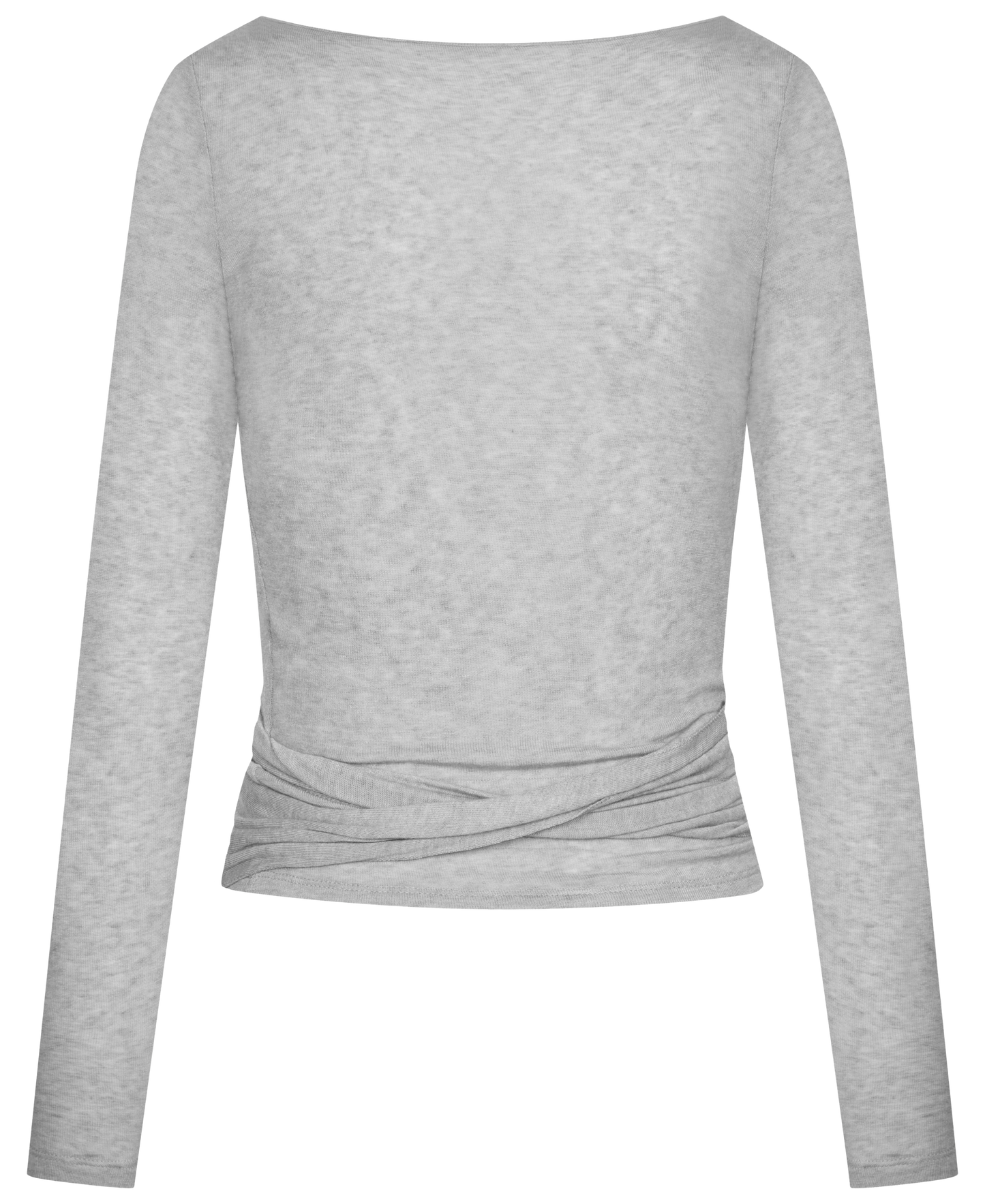 Maglia avvolgente Anne in lana grigio chiaro mélange