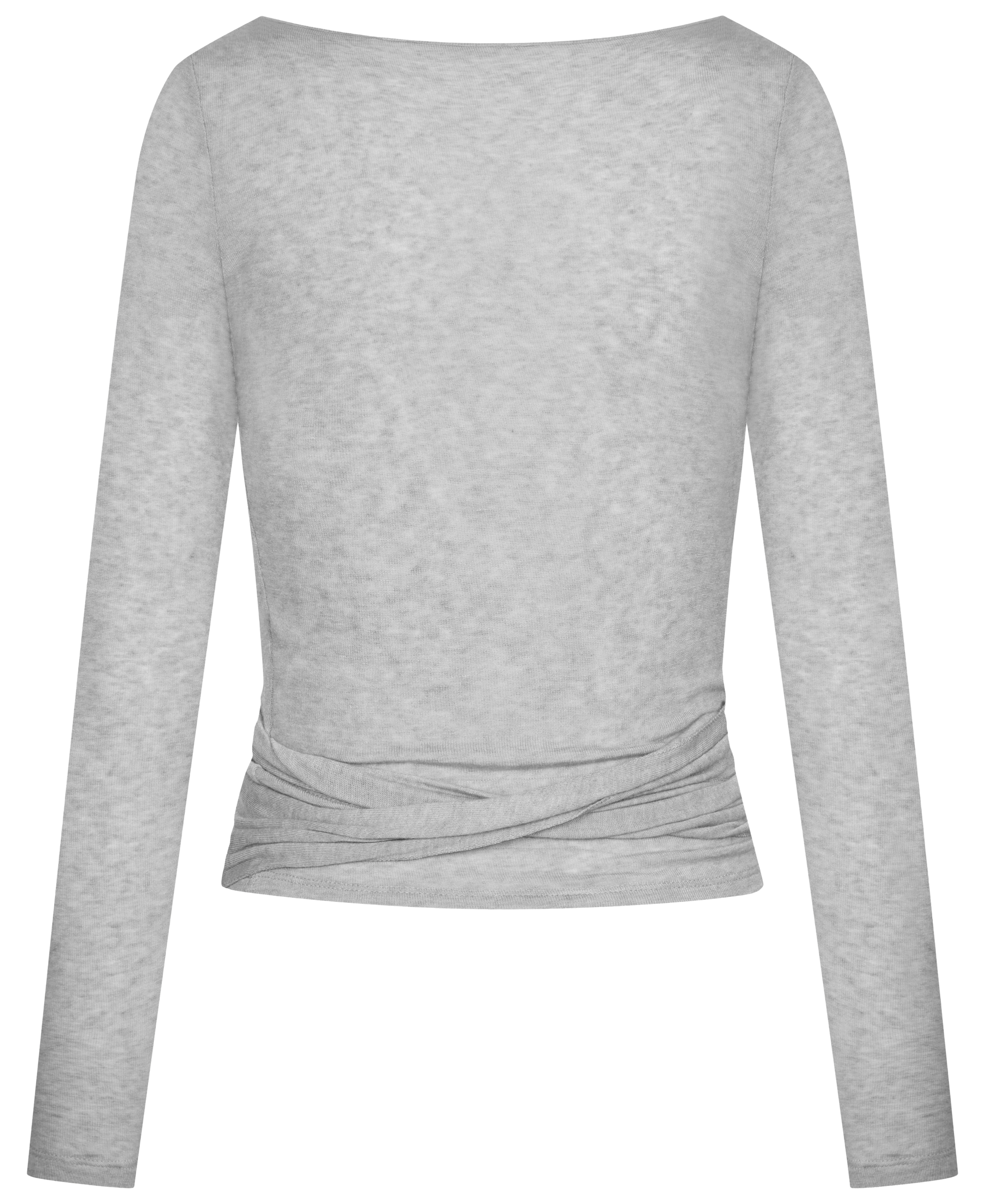 Maglia avvolgente Anne in lana grigio chiaro mélange