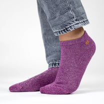 Calzini corti glitter viola