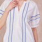 Blusa Tropez in cotone con pizzo