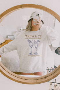 Felpa oversize con stampa French 75