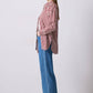 Camicia a righe verticali in viscosa con tasca