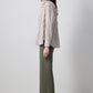 Pantaloni palazzo in maglia a coste kaki