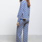 Pantaloni in maglia jacquard a motivo geometrico