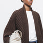 Cardigan lungo in maglia strutturata con collo a scialle