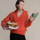Polo oversize in tweed con tasche