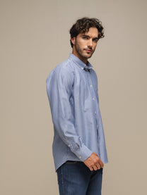 Camicia uomo a righe in cotone misto