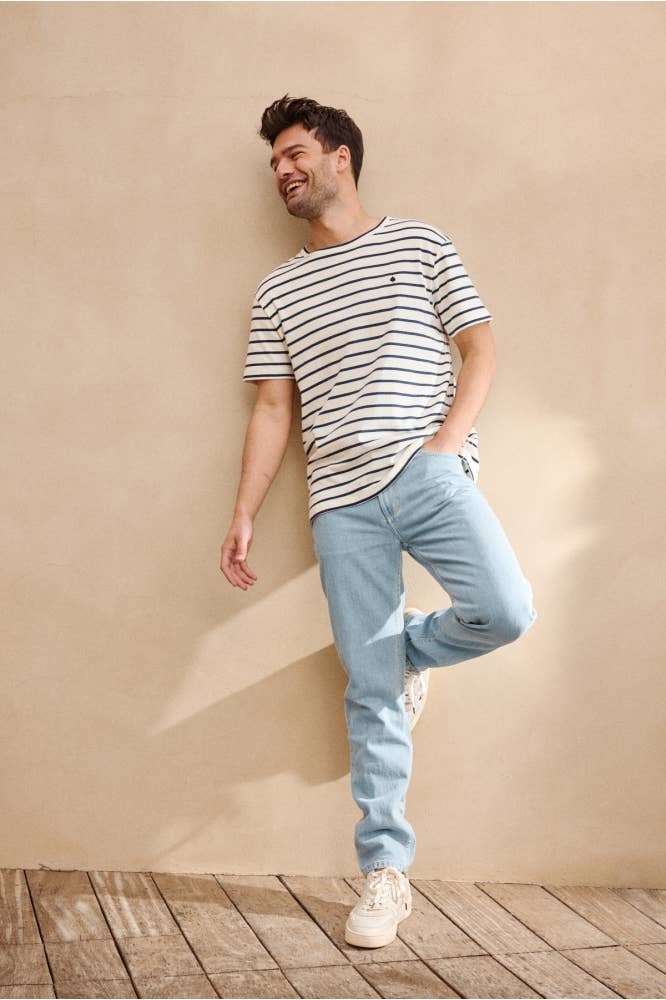 Jeans Cooper semi-slim sbiancati da uomo