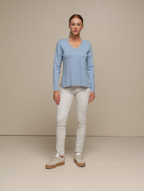 Maglione in maglia scollo a V con dettagli lurex