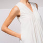 Abito midi a trapezio in cotone con scollo a V