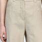 Pantaloni a zampa beige a vita alta