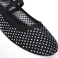 Ballerine scintillanti con fascia elastica e strass
