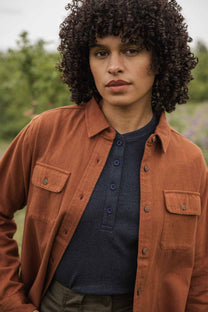 Camicia overshirt Lenon melange terracotta