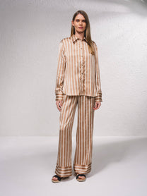 Camicia in raso a righe