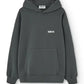 Felpa hoodie nera effetto vissuto oversize