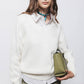 Maglione in maglia rasata con scollo a V