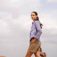 Camicia oxford lilla antimacchia in cotone