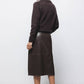 Gonna midi in ecopelle con zip frontale