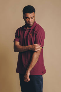 Polo Essential in Cotone Biologico Bordeaux