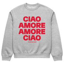 Felpa oversize pesante unisex “Amore Ciao”