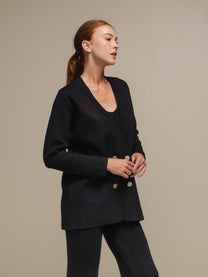 Blazer doppiopetto in maglia misto viscosa