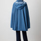 Poncho in denim con cappuccio