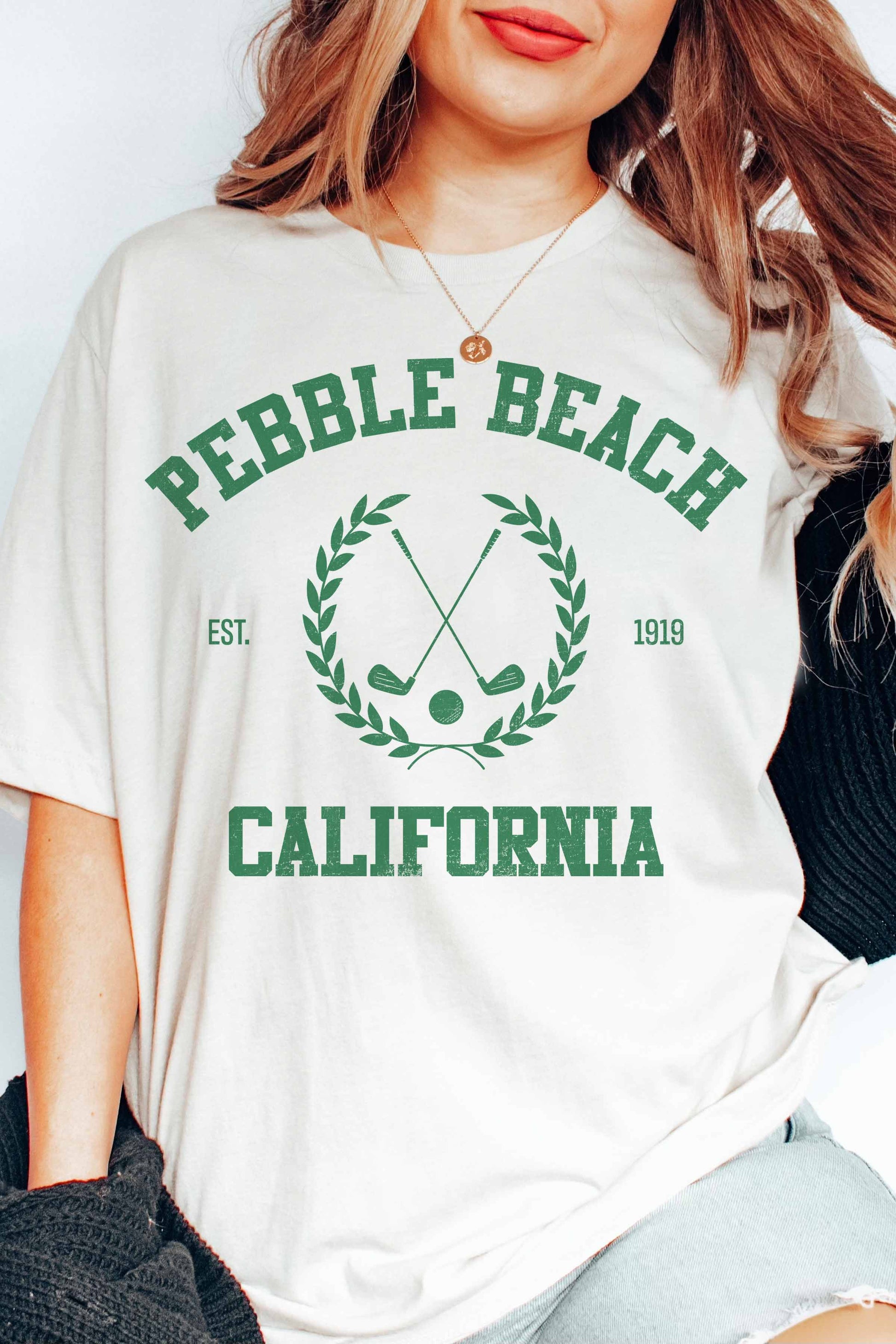 T-shirt grafica Pebble Beach California