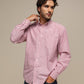 Camicia uomo a righe in cotone misto